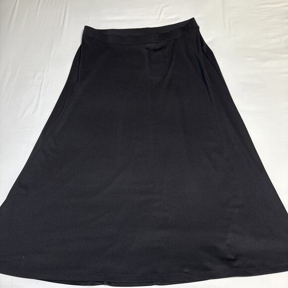 KASPER Black Knit Stretch Long Maxi Skirt SZ 1X Plus Size Office Wear Formal NWT - Picture 1 of 15
